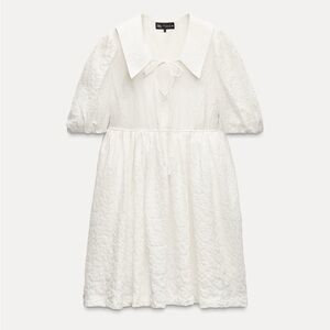 Zara voluminous jacquard dress
